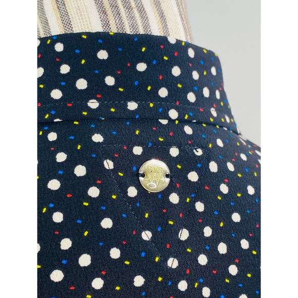 IKKS Polka Dot Button Down Collared Tank Top Women Size Small Career Casual Work - Picture 6 of 10